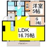 リベラルコートＡ棟 1LDKの間取り