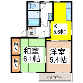 間取図 コート岡田屋Ｄ