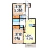 ビュー瀬原田 2LDKの間取り