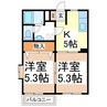 ディアス長野 2Kの間取り