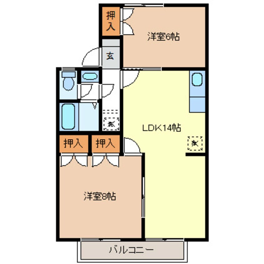 間取図 パウゼ・ドゥ・アピスＢ