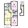 ベルヴィル 2LDKの間取り