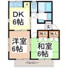エスポワール伊藤Ｃ棟 2DKの間取り