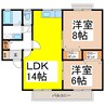 パストラル大塚Ｃ棟 2LDKの間取り