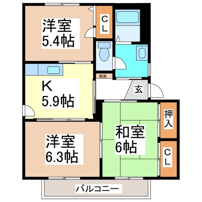 間取図 パル田園Ｃ