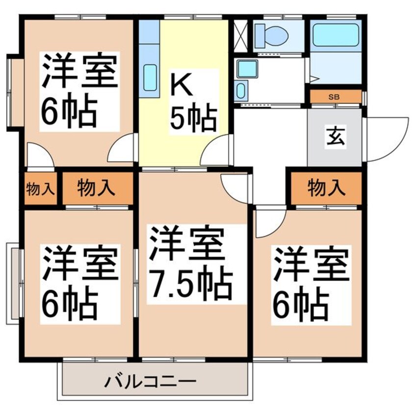 間取図 グリーンビレッジ川中島　Ｓ棟