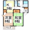 宮入ラッキーハウス 2Kの間取り
