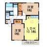 リビングタウン三本柳　Ｃ 2LDKの間取り