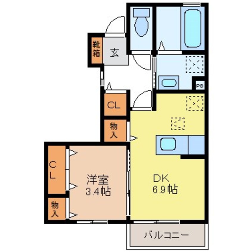 間取図 ＪーＲｏｏｍ☆妃　弐番館