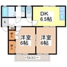 ハイツエトランゼ神田Ｂ棟 2DKの間取り