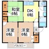 アビタシオン川中島 3DKの間取り