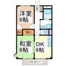 グリーンライフＢ 2DKの間取り