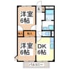 グリーンライフＢ 2DKの間取り