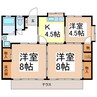 川村貸家（平屋）Ｂ-1 3Kの間取り