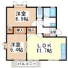 オリンピア寺町Ｂ 2LDKの間取り