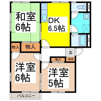 間取図 グリーンタウン川中島Ｎ棟