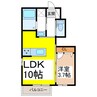 シャーメゾン青木島II 1LDKの間取り