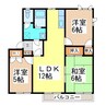 ベルメゾン三本柳III 3LDKの間取り