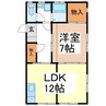 アネックス戸倉 1LDKの間取り