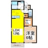 ブルーム杵淵 1LDKの間取り
