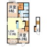 ハーベスト・ヤマ 2LDKの間取り