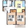 ディアスさかい 2DKの間取り