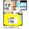 エバーグリーンハイムＢ 1LDKの間取り