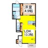 イリエール篠ノ井　Ｄ 1LDKの間取り
