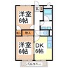 Ｃｈaｌeｔ柊Ｂ 2DKの間取り