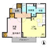フローラKII　A 1LDKの間取り