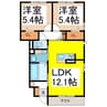 メゾン・ド・ソレイユ 2LDKの間取り