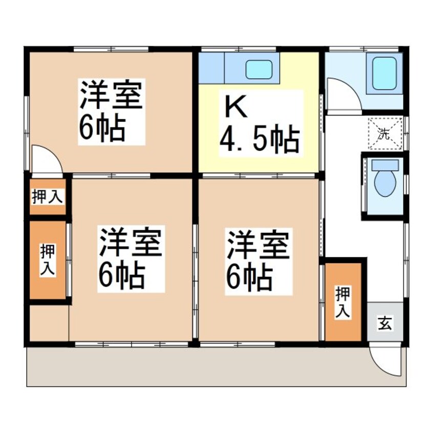 間取図 新井貸家　北西棟