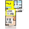 オーキッド 1LDKの間取り