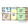 田中貸住宅南（御幣川）6 3DKの間取り