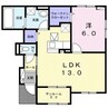 リベルタージュ 1LDKの間取り