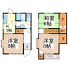 曲渕ハイツ 3DKの間取り