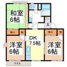 タウニィぱあく 3DKの間取り