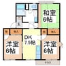 タウニィぱあく 3DKの間取り