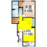ロアール花岡 1LDKの間取り