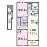 アルジェント 2LDKの間取り