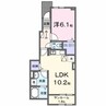 モルゲンロートＫ 1LDKの間取り