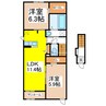 プチ　ボヌール 1LDKの間取り