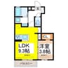 トリシア篠ノ井 1LDKの間取り