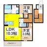 トリシア篠ノ井 2LDKの間取り