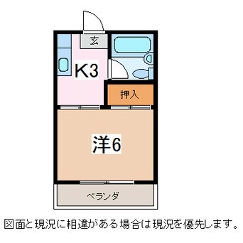 間取図 篠ノ井線/松本駅 バス20分三才山線　岡田東区下車:停歩4分 1階 築37年