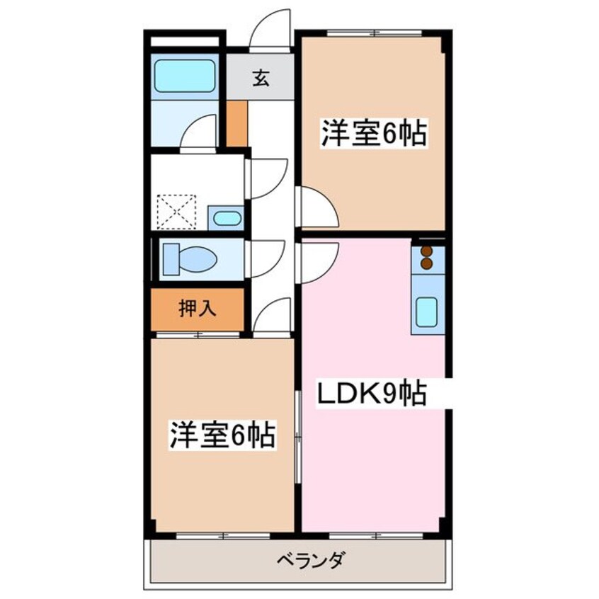 間取図 篠ノ井線/松本駅 バス15分中山線　富士電機前下車:停歩12分 2階 築24年