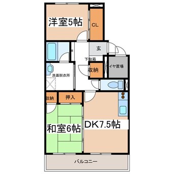 間取図 アルピコ交通上高地線/渚駅 徒歩12分 1階 築22年