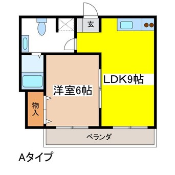 間取図 篠ノ井線/松本駅 徒歩38分 2階 築46年