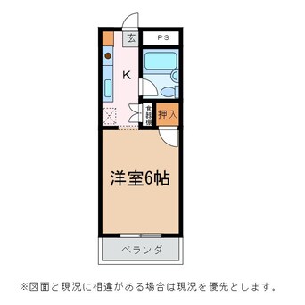 間取図 篠ノ井線/松本駅 徒歩26分 3階 築38年