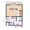 篠ノ井線/松本駅 徒歩10分 5階 築23年 1Kの間取り